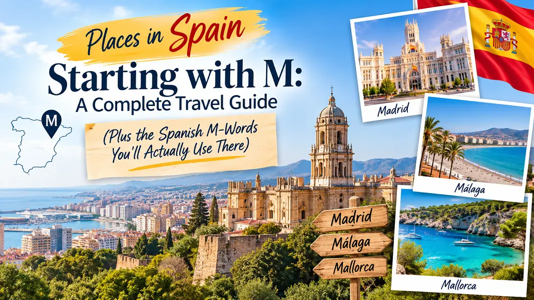 # Places in Spain Starting with M: A Complete Travel Guide (Plus the Spanish M-Words You'll Actually Use There) **SEO Title:** Places in Spain Starting with M: A Complete Travel Guide **Meta Description:** Discover the best places in Spain starting with M — Madrid, Málaga, Menorca, and more — plus handy Spanish words starting with M for your trip. **Meta Tags:** places in Spain starting with M, Spanish words that start with M, words that start with M in Spanish, M Spanish words, M words in Spanish, adjectives in Spanish that start with M, Spain travel guide, Spanish vocabulary for travelers --- I still remember standing in Plaza Mayor in Madrid at eleven at night, watching a street musician play flamenco guitar while a group of teenagers ate ice cream like it was three in the afternoon. That's when it hit me — Spain doesn't really follow a normal clock, and honestly, once you accept that, you enjoy the country a lot more. If you're planning a trip and you've noticed how many great Spanish destinations happen to start with the letter M, you're not imagining it. Madrid, Málaga, Menorca, Marbella — it's almost suspicious how many M-cities pull their weight on any Spain itinerary. So this guide does two things. First, it walks you through the real, worth-your-time places in Spain starting with M. Second, since you're headed there, it throws in a practical list of Spanish words that start with M — the kind you'll actually say out loud, not textbook filler. Let's get into it. ## Why So Many Great Spanish Destinations Start with M Short answer: coincidence, mostly. But it's a happy one. Spain's M-cities cover almost every kind of trip you could want — a buzzing capital (Madrid), a sun-soaked coastal city (Málaga), a glamorous resort town (Marbella), and quiet island escapes (Menorca, Mallorca). You could genuinely build a two-week trip around just the M-list and not repeat an experience once. ## Top Places in Spain Starting with M ### Madrid — The Capital That Never Really Sleeps Madrid isn't just Spain's capital; it's its heartbeat. The Prado Museum alone justifies a flight, but what I'd actually tell a friend is this: skip the rush to see everything and just walk. Retiro Park in the morning, tapas crawl through La Latina in the evening, and somewhere in between, sit at a café and do absolutely nothing for an hour. That's how Madrileños live, and it's contagious. **Good for:** first-timers, art lovers, nightlife, food. ### Málaga — Sun, Sea, and Surprisingly Good Museums Málaga used to be the "gateway to the Costa del Sol" — a place people passed through on the way to a beach resort. Not anymore. The Picasso Museum (he was born here, after all) and the Pompidou Centre's Málaga branch have turned it into a genuine cultural stop. The old town is walkable, the food is cheap by Spanish-city standards, and the beach is a fifteen-minute stroll from the historic center. ### Marbella — Where Spain Gets Glamorous Marbella has a reputation for yachts and price tags to match, and yes, Puerto Banús lives up to that. But the old town — Casco Antiguo — is a completely different animal: whitewashed houses, orange trees, and prices that won't make you wince. My tip? Stay a night in the old town instead of the marina hotels. You get the charm without the markup. ### Mallorca — The Island Everyone Underestimates People hear "Mallorca" and think package holidays. Fair, that reputation exists for a reason. But the Serra de Tramuntana mountains in the north are genuinely stunning — think winding coastal roads, hidden coves, and villages like Deià that feel worlds away from the party beaches. If you only know Mallorca from budget-airline ads, it deserves a second look. ### Menorca — Mallorca's Quieter Sibling Menorca is what Mallorca might have been without the tourism boom. It's calmer, less developed, and the beaches — Cala Macarella especially — are the kind you photograph and still don't do justice. It's a UNESCO Biosphere Reserve, which tells you something about how seriously the island protects its coastline. ### Mérida — Spain's Best-Kept Roman Secret Most people don't put Mérida on their list, and that's honestly a shame. It has one of the best-preserved Roman theatres in the world, still used for performances every summer. If Rome felt too crowded on your last trip, Mérida gives you the ruins without the queues. ### Murcia — The Underrated Region Murcia rarely makes anyone's "top Spain destinations" list, which is exactly why I like recommending it. It's agricultural, laid-back, and the food scene (especially seafood rice dishes) rivals Valencia's without the crowds. ## A Quick, Honest Caveat Not every M-place in Spain deserves a spot on your itinerary just because of the letter. Some smaller towns get lumped into "best of Spain" lists purely for SEO reasons, and you'll end up disappointed if you go in expecting a hidden gem and find a sleepy town with one closed café. Madrid, Málaga, and Menorca are safe bets for almost any traveler. The smaller M-towns are worth it only if they fit your specific interest — Roman history, hiking, or quiet beaches. ## Spanish Words That Start with M You'll Actually Use Since you're likely traveling to one of these places, here are Spanish words starting with M that come up constantly — not the random vocabulary-list words nobody says. | Spanish Word | Meaning | Why It's Useful | |---|---|---| | Mañana | Morning / tomorrow | You'll hear this constantly — sometimes it really does mean "tomorrow, maybe" | | Mercado | Market | Every M-city has a great one; Mercado San Miguel in Madrid is a must | | Museo | Museum | Self-explanatory, but you'll be saying it a lot | | Maleta | Suitcase | Useful the moment your flight lands | | Mesa | Table | "Una mesa para dos" — a table for two — will get you far | | Menú | Menu | Also refers to the fixed-price lunch deal in many restaurants | | Mar | Sea | Common in coastal town names and directions | | Montaña | Mountain | Handy in Mallorca or Menorca when planning hikes | | Metro | Subway | Madrid's metro system is genuinely excellent | | Mochila | Backpack | Practical travel vocabulary | ## M Words in Spanish: Everyday Basics Beyond Travel If you're studying Spanish more broadly and not just prepping for a trip, here are more words that start with M in Spanish worth knowing: - **Madre** – mother - **Mano** – hand - **Mesa** – table - **Mundo** – world - **Mujer** – woman - **Miedo** – fear - **Mentira** – lie - **Mismo** – same - **Muerte** – death - **Mitad** – half ## Adjectives in Spanish That Start with M Adjectives are where a lot of learners get stuck because Spanish adjectives change with gender and number. Here's a practical set: - **Malo/Mala** – bad - **Mejor** – better - **Moderno/Moderna** – modern - **Maravilloso/Maravillosa** – wonderful - **Molesto/Molesta** – annoying - **Manso/Mansa** – tame, gentle - **Mayor** – older / bigger - **Menor** – younger / smaller - **Mojado/Mojada** – wet - **Milagroso/Milagrosa** – miraculous A small tip from actually learning this the hard way: don't try to memorize adjective lists in isolation. Attach each one to something real — "el café está mojado" (the coffee is wet, which, yes, happened to me once in a rainstorm in Málaga) sticks in memory far better than a flashcard ever will. ## Planning Tip: Building an M-Themed Spain Itinerary If you want to have some fun with this, here's a rough 10-day route: 1. **Madrid** (3 days) – capital, museums, food 2. **Mérida** (1 day, side trip) – Roman ruins 3. **Málaga** (2 days) – coast and culture 4. **Marbella** (1 day) – glamour and old town 5. **Mallorca or Menorca** (3 days) – island wind-down It's not the most efficient route logistically (you'll need a flight or two), but it's a genuinely great mix of city, history, coast, and island life — all under one letter. ## Final Thoughts Spain's M-cities aren't just a fun linguistic coincidence — they represent some of the country's best travel experiences, from Madrid's nonstop energy to Menorca's quiet coves. Pair that with a working vocabulary of Spanish M-words, and you'll travel a little smoother and connect a little more with locals, which, in my experience, is what actually makes a trip memorable — not just the sights, but the small conversations along the way. --- ## Frequently Asked Questions **1. What are the best places in Spain starting with M?** Madrid, Málaga, Marbella, Mallorca, Menorca, and Mérida are the most popular and worthwhile. **2. Is Madrid or Málaga better for a first trip to Spain?** Madrid suits travelers who want museums, nightlife, and a central location. Málaga suits those who want sun, beach, and a slower pace. **3. What's the difference between Mallorca and Menorca?** Mallorca is bigger, more developed, and livelier. Menorca is quieter, less crowded, and known for pristine beaches. **4. Is Mérida worth visiting for someone interested in history?** Yes — it has one of the best-preserved Roman theatres in Europe and far fewer crowds than Rome. **5. What are common Spanish words that start with M?** Mañana (morning/tomorrow), mercado (market), museo (museum), mesa (table), and mar (sea) are among the most commonly used. **6. What are some Spanish adjectives that start with M?** Malo (bad), mejor (better), moderno (modern), maravilloso (wonderful), and mayor (older/bigger) are common examples. **7. Is Marbella expensive to visit?** The marina area (Puerto Banús) can be pricey, but the old town offers budget-friendly options for food and stay. **8. What language basics should I know before visiting Spain?** Basic greetings, numbers, directions, and food-related words — many of which start with M, like menú and mesa — go a long way. **9. Is Murcia worth adding to a Spain itinerary?** Yes, if you enjoy quieter destinations with excellent, less touristy food, particularly seafood rice dishes. **10. How many days do I need to cover the main M-cities in Spain?** About 10 days is enough to comfortably visit Madrid, Málaga, Marbella, and one island (Mallorca or Menorca). **11. What does "mañana" really mean in Spanish culture?** Literally "morning" or "tomorrow," but it's often used loosely to mean "later, not right now" — a cultural quirk worth knowing. **12. Are there direct flights between Madrid and the Spanish islands?** Yes, Madrid has frequent flights to both Mallorca and Menorca, usually under 90 minutes. **13. What's a good word to know for ordering food in Spain?** "Menú" is useful — it often refers to a fixed-price lunch special, not just the food list. **14. Is it necessary to speak Spanish to travel in these M-cities?** Not strictly, especially in Madrid and Málaga, but knowing basic words like the ones listed here improves the experience significantly. **15. Which Spain M-destination is best for beaches?** Menorca is widely considered the best for pristine, less crowded beaches, with Mallorca a close second for variety. --- ### Suggested Internal Linking Topics 1. **Best Time to Visit Spain: A Month-by-Month Guide** (pairs naturally with destination planning) 2. **Basic Spanish Phrases Every Traveler Should Know** (expands on the vocabulary section) 3. **How to Plan a Multi-City Spain Itinerary on a Budget** (complements the M-themed itinerary section)